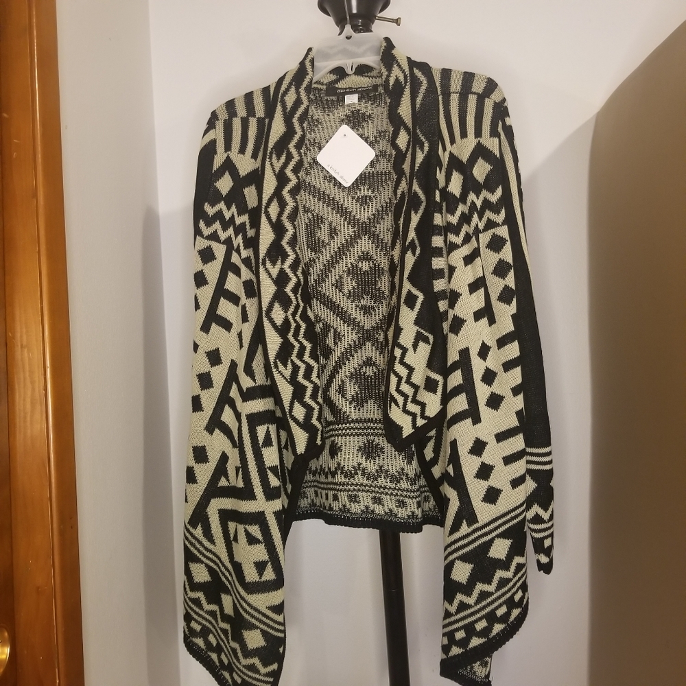 A Knitch Above Black and Tan Aztec Print Cardigan